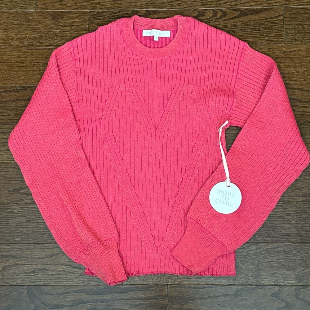 More To Come top.  Pink with sparkle. SIZE: MED